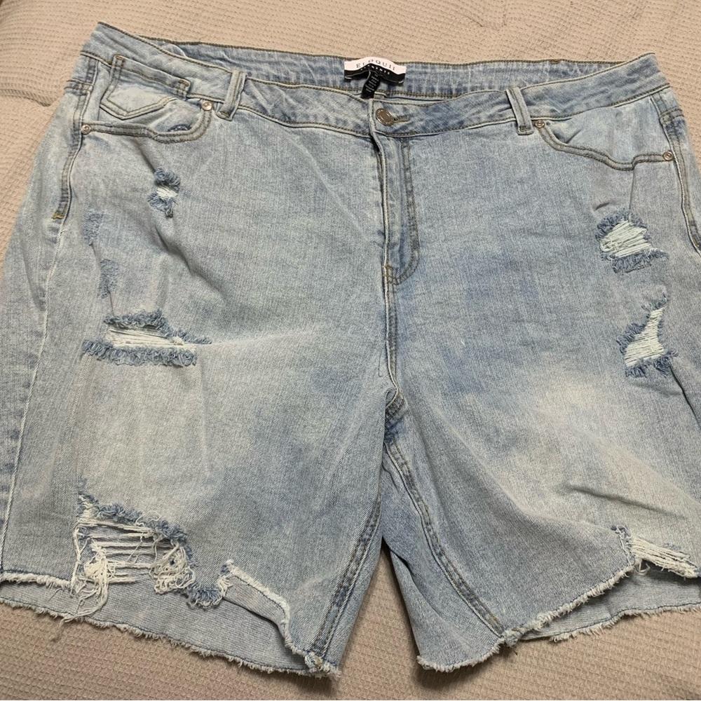 Eloquii Denim Bermuda Shorts